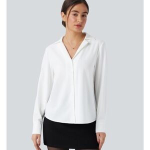 Long Sleeve Curved Hem Work Shirt